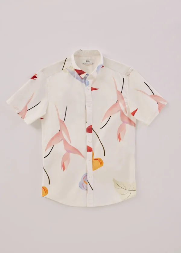 Men's Poplin Button Down Shirt in Precious Treasures