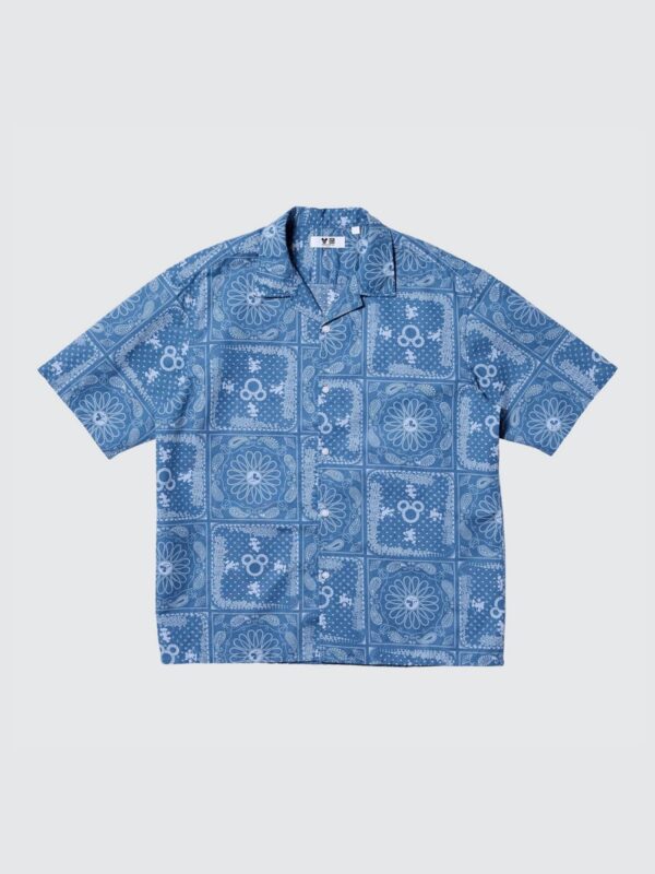 Cotton and Linen Printed Shirt/Short-sleeved Shirt