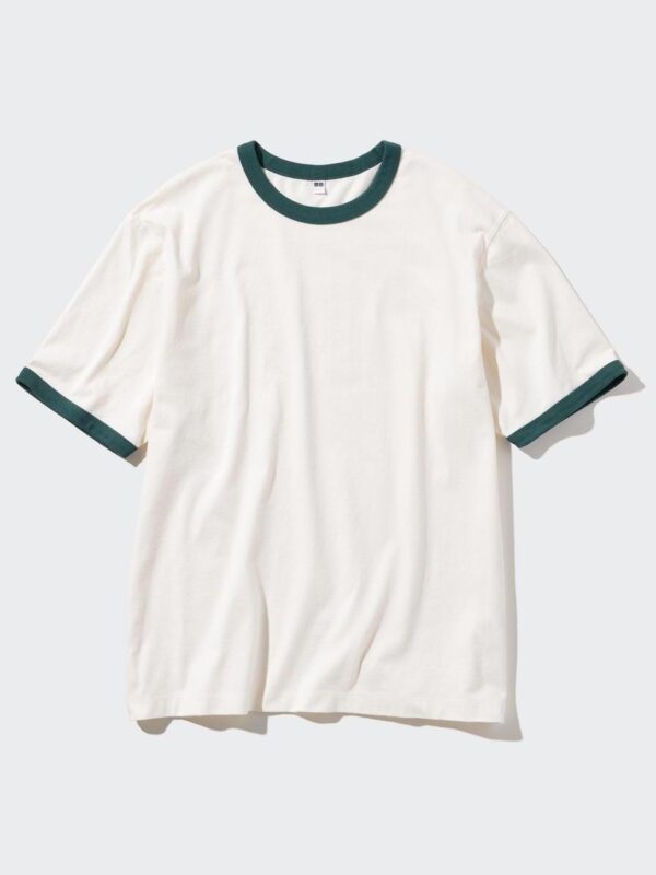 Loose Contrast T-shirt 5-quarter Sleeve Casual Top Short-sleeved T-shirt