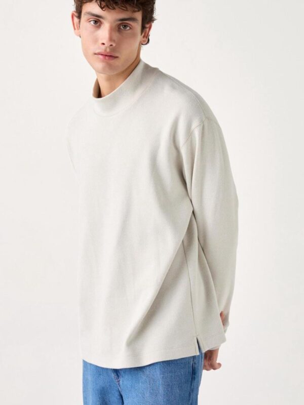 Soft Knitted Polar Fleece High Collar Pullover T-shirt Casual Warm Bottom Shirt