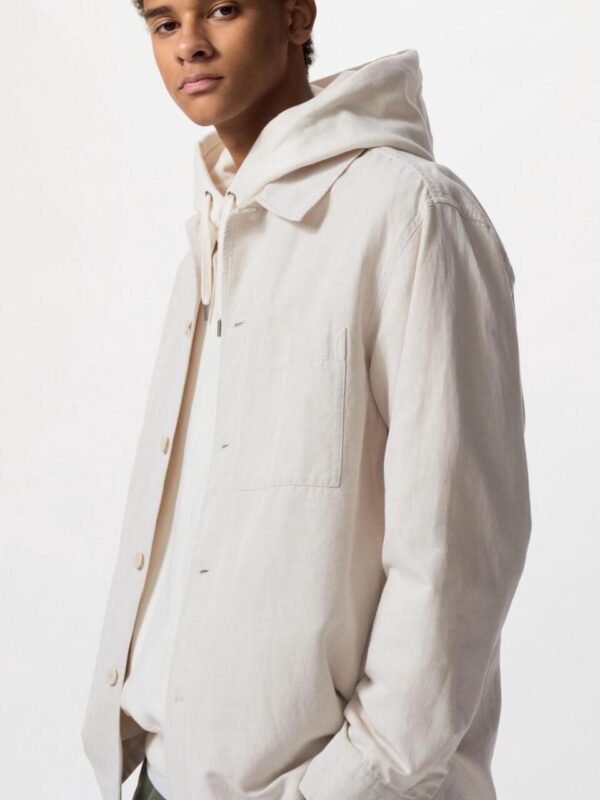 Cotton and Linen Shirt Jacket/Long-sleeved Casual Coat Jacket