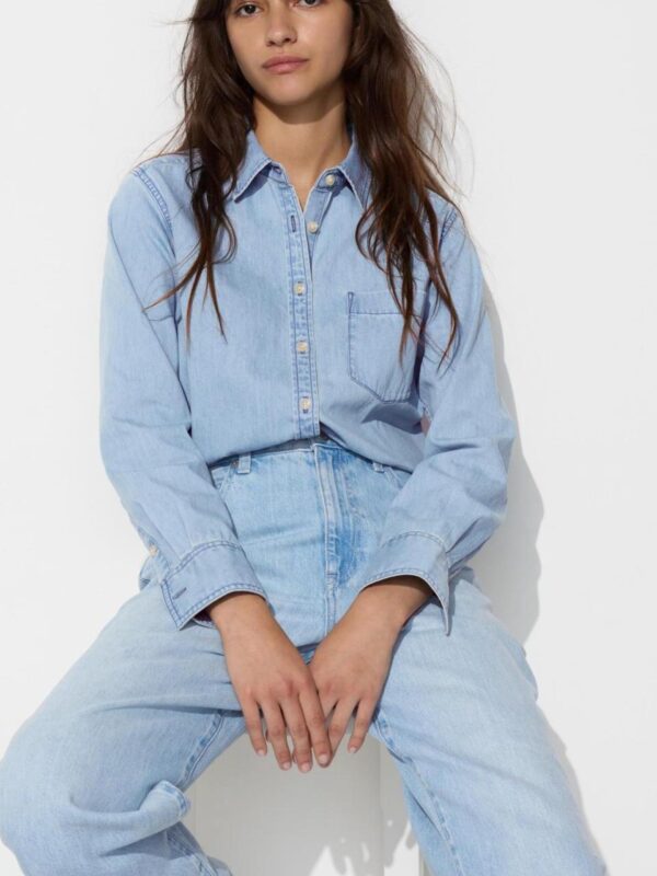 Women's Clothing Soft Denim Shirt/Cotton Twill Long-sleeved Shirt Thin Jacket Air-conditioning Shirt